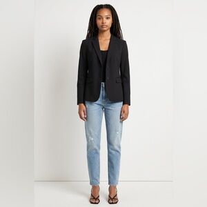 Ann Taylor black two-button blazer size 2